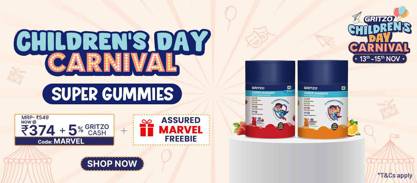 Children's Day Carnival: Flat Rs. 75 off(code MARVEL) on Gummies + Free Marvel Freebie