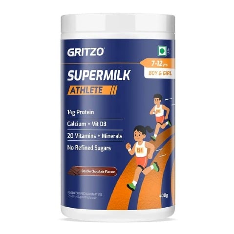 2 - Supermilk Gritzo Athlete for 7-12 Years,  400 g  Double Chocolate 