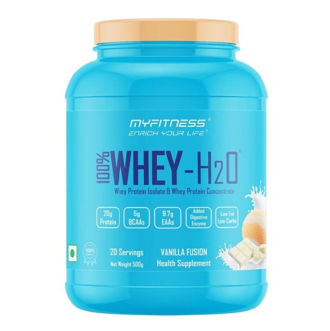 1 - Myfitness 100% WHEY-H2O Protein Isolate,  1.1 lb  Vanilla Fusion 