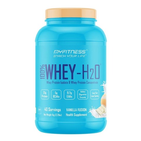 1 - Myfitness 100% WHEY-H2O Protein Isolate,  2.2 lb  Vanilla Fusion 