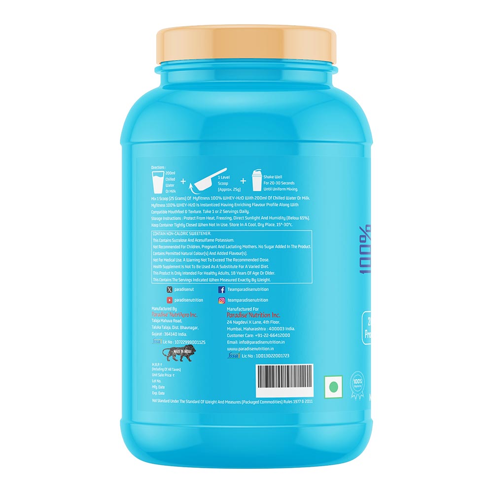 3 - Myfitness 100% WHEY-H2O Protein Isolate,  2.2 lb  Chocolate Fusion 