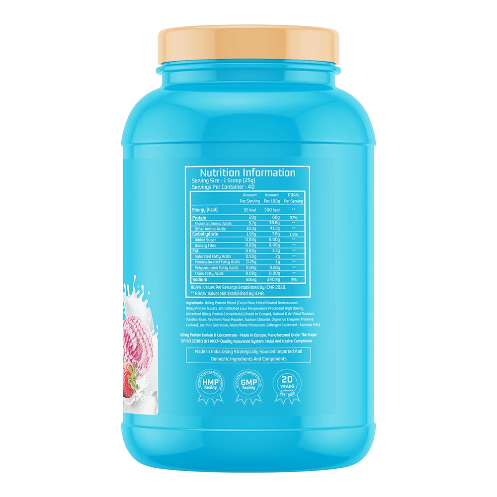 3 - Myfitness 100% WHEY-H2O Protein Isolate,  2.2 lb  Strawberry Fusion 