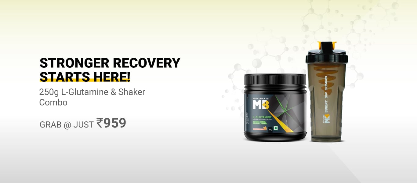 L-Glutamine 250g Fruit Punch & Shaker Combo @ 959