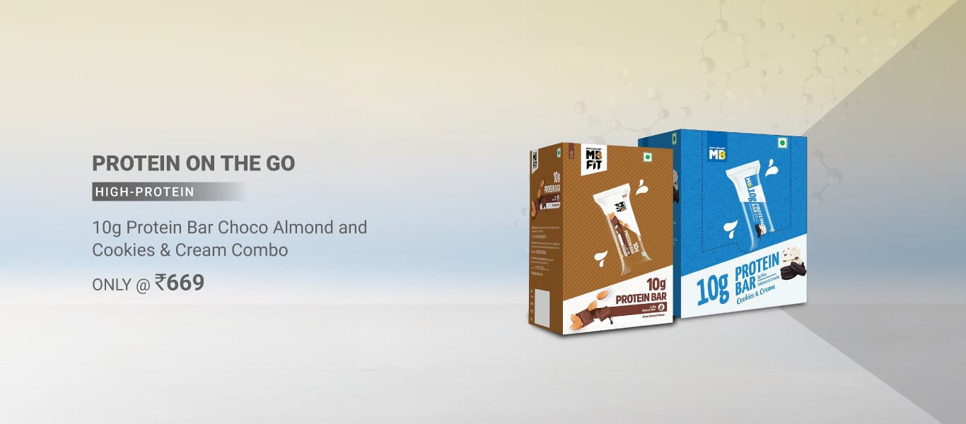 MuscleBlaze Protein Bar 10 g protein 6 bars Choco Almond and Cookies & Cream Combo @ 669