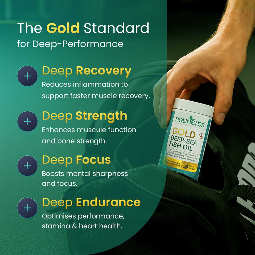 3 - Neuherbs Gold Deep Sea 6X Omega 3 Fish Oil Lemon Flavour,  60 softgels 