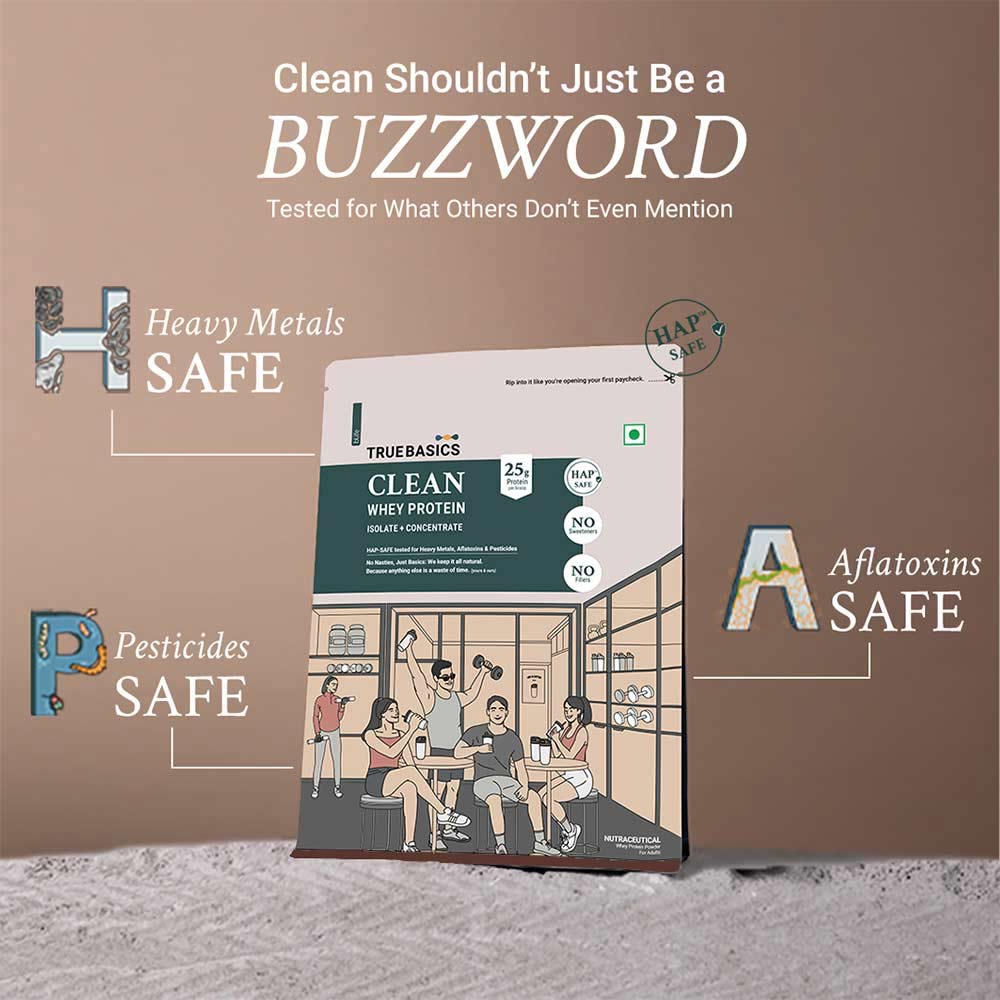 5 - TrueBasics Clean Whey Protein (Isolate + Concentrate),  2.2 lb  Chocolate (Refill Pack)