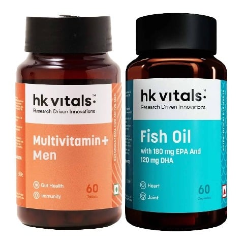 HealthKart HK Vitals Multivitamin Plus Men & Fish Oil 60 Caps Combo