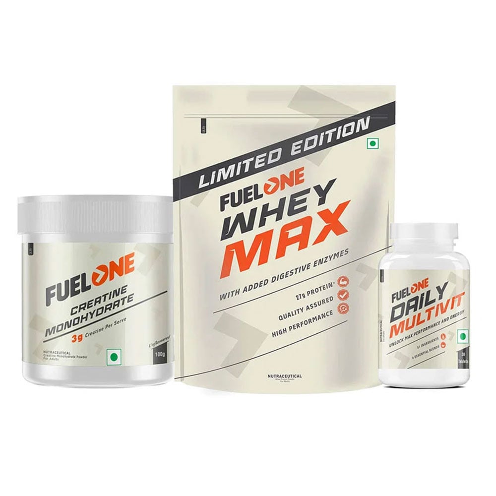 Whey Max 1kg Rich Chocolate & Creatine 100g & Multivitamin 30 Tabs Combo