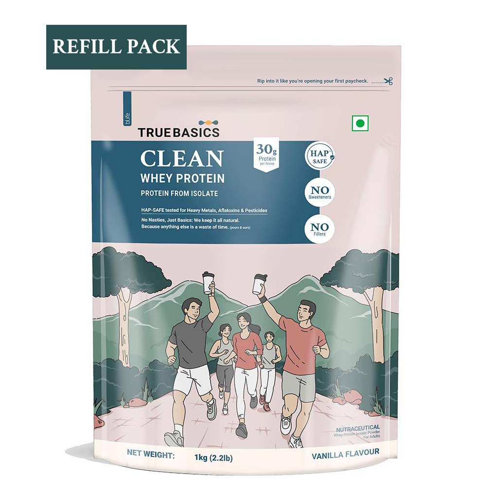 TrueBasics Clean Whey Protein (Isolate), 2.2 lb Vanilla (Refill Pack)-image-24