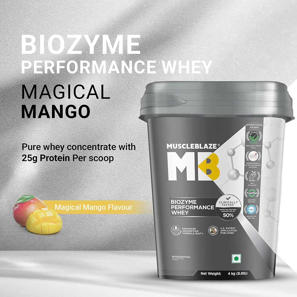 2 - MuscleBlaze Biozyme Performance Whey,  8.8 lb  Magical Mango