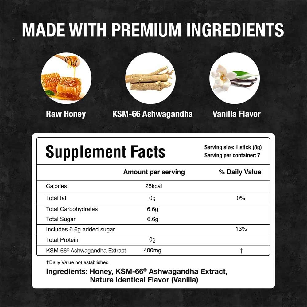 2 - Bargad KSM-66 Ashwagandha Honey Sticks Vanilla,  7 Stick(s) 
