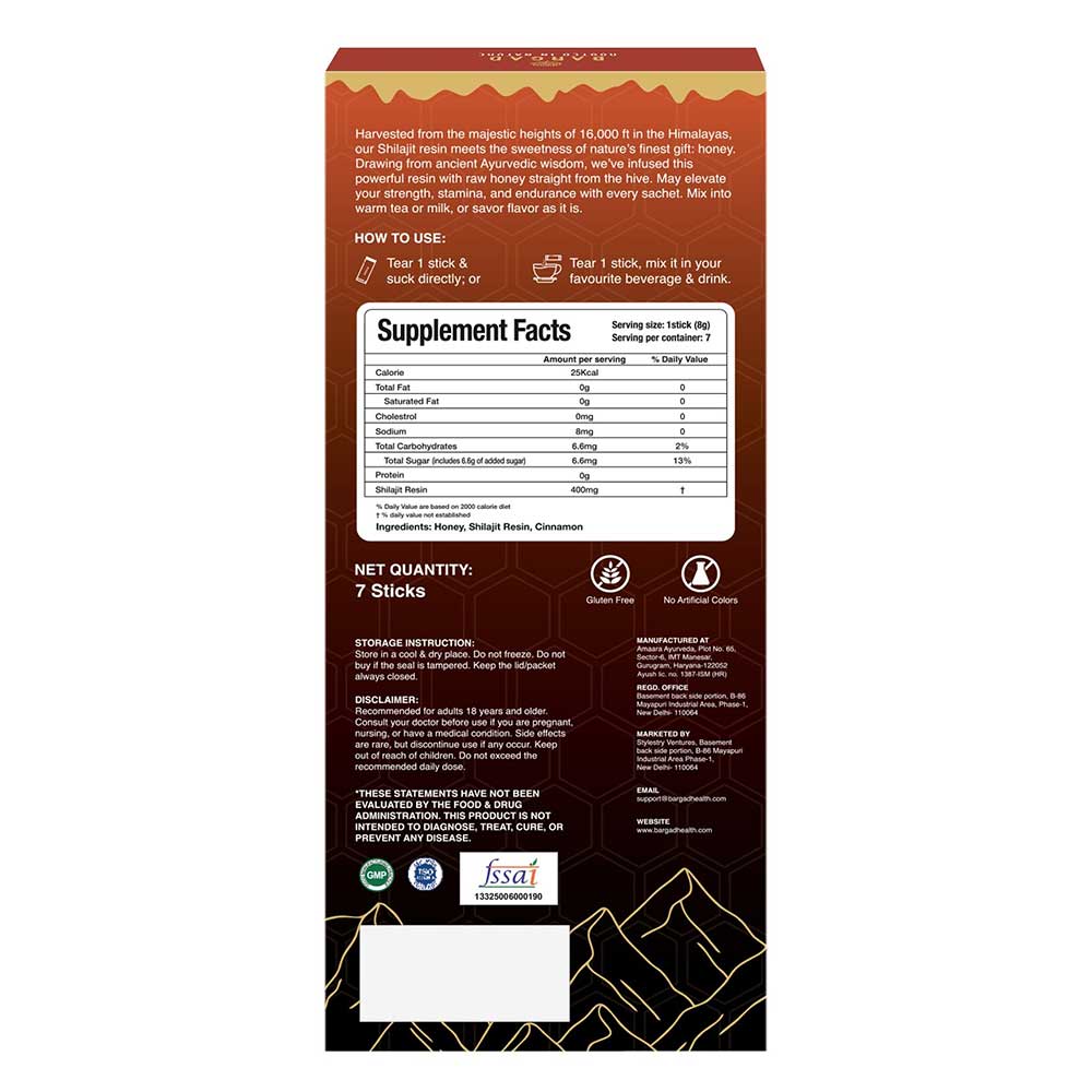 5 - Bargad Himalayan Shilajit Honey Sticks Cinnamon Flavour,  30 Stick(s) 