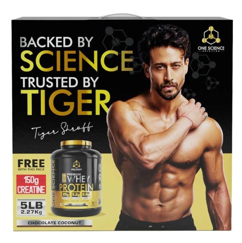 1 - One Science 100% Premium Whey Protein, 5 lb Chocolate Coconut - with Free 150g Creatine