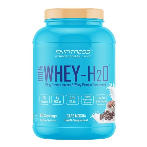 1 - Myfitness 100% WHEY-H2O Protein Isolate,  4.4 lb  Cafe Mocha 