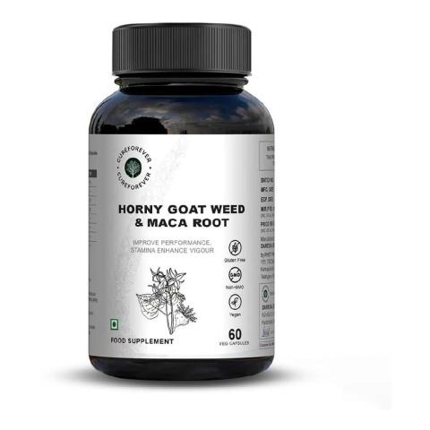 1 - CUREFOREVER Horny Goat Weed & Maca Root with Safed Musli,  60 veggie capsule(s) 