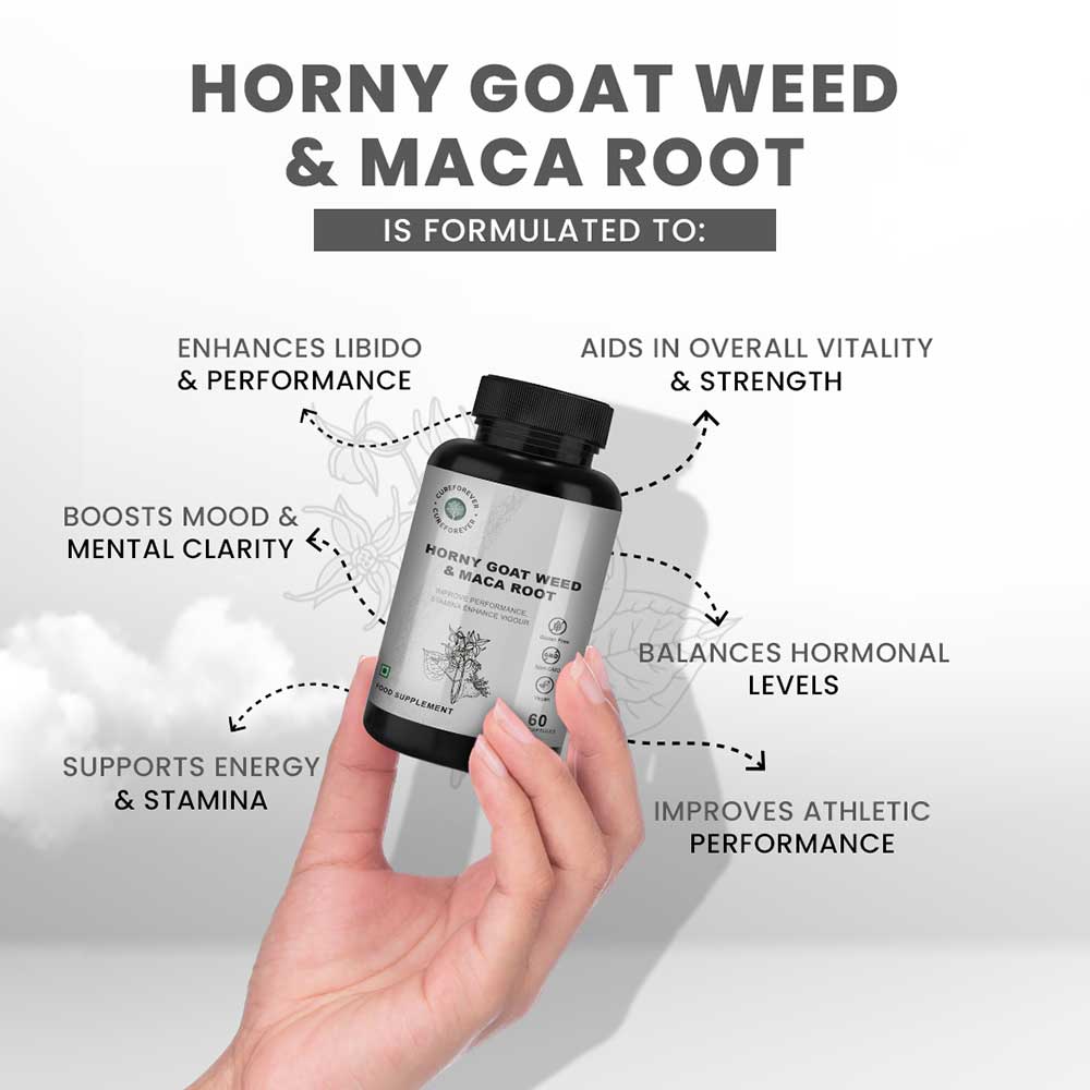 5 - CUREFOREVER Horny Goat Weed & Maca Root with Safed Musli,  60 veggie capsule(s) 
