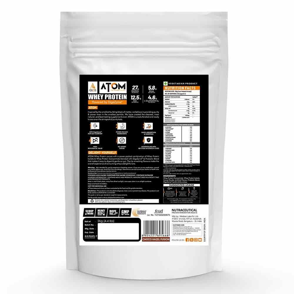 2 - AS-IT-IS Nutrition ATOM Whey Protein with Enzymes,  4.4 lb  Choco Hazel Fusion 