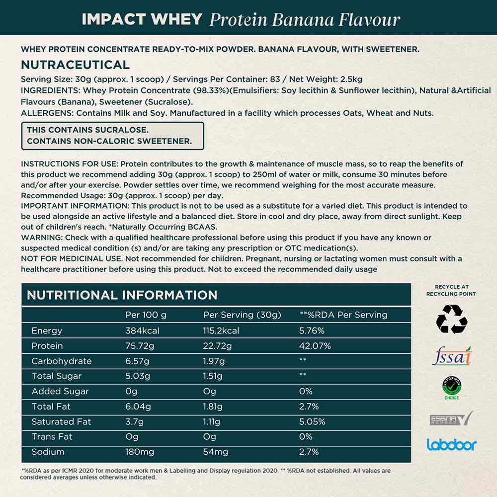 3 - Myprotein Impact Whey Protein,  5.5 lb  Banana 