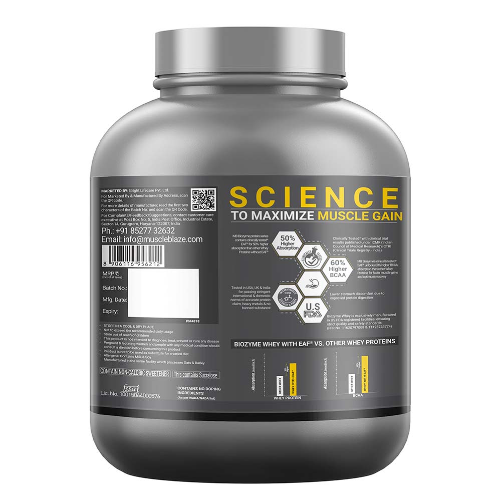 12 - MuscleBlaze Biozyme Performance Whey,  4.4 lb  French Vanilla Creme