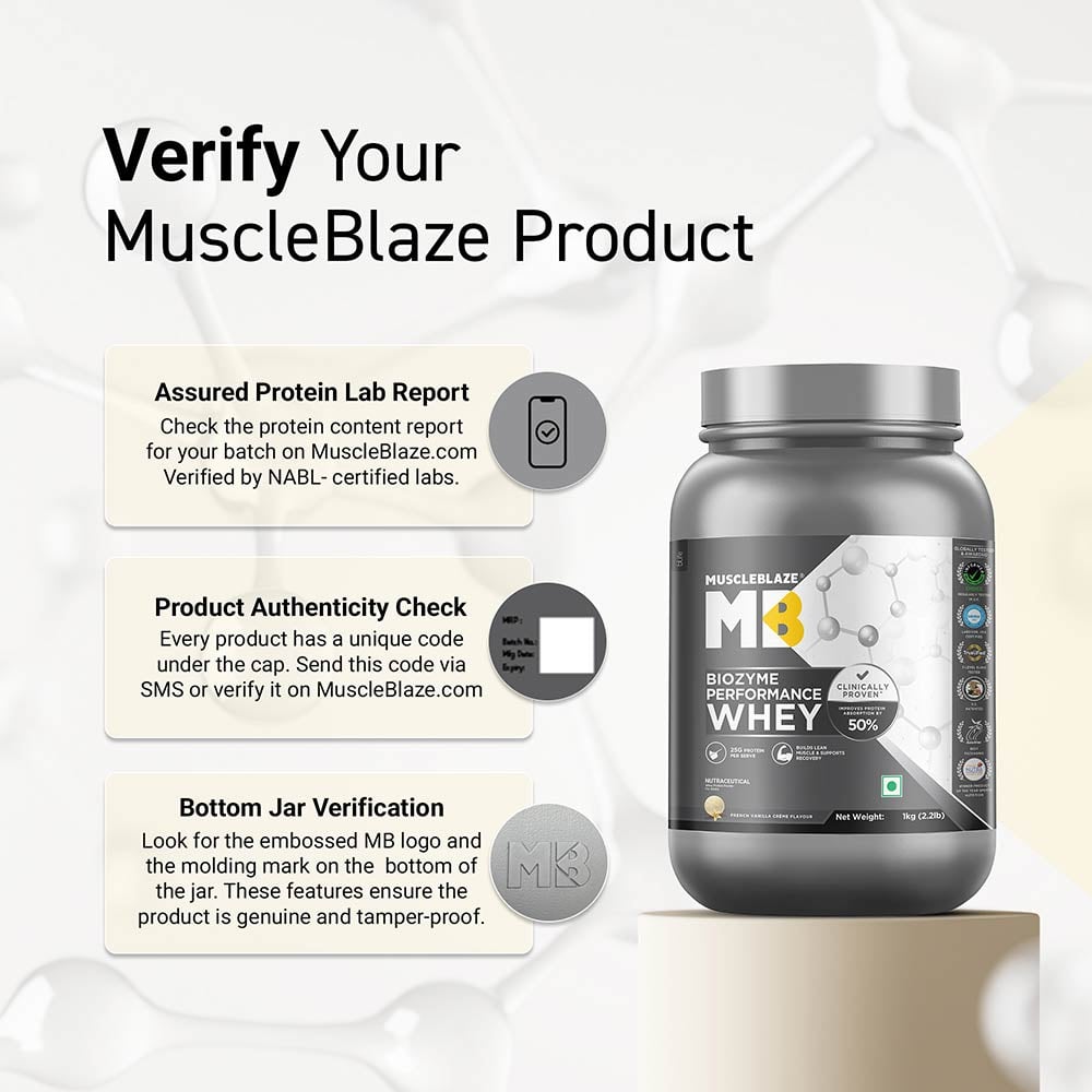 10 - MuscleBlaze Biozyme Performance Whey,  2.2 lb  French Vanilla Creme