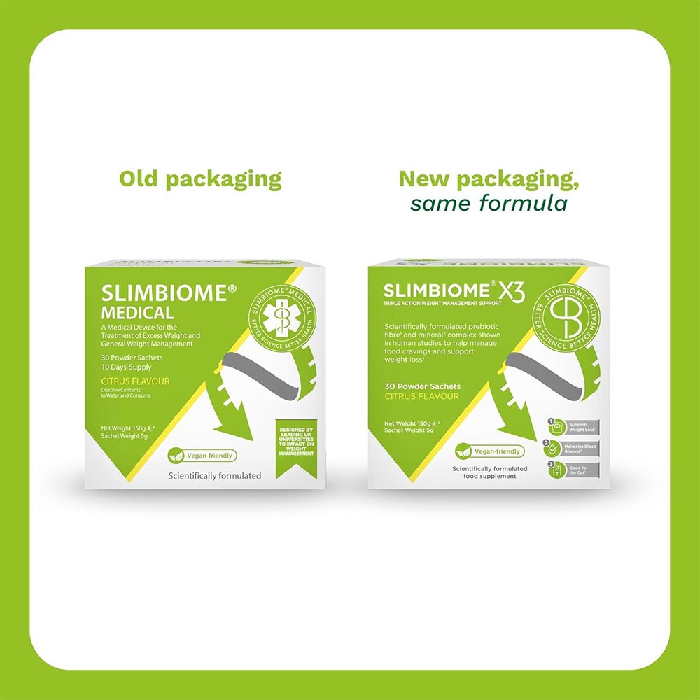 2 - Slimbiome X3 Triple Action,  30 sachets/pack  Citrus 