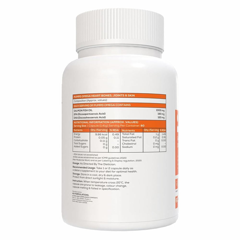 2 - Pumpd Salmon Fish Oil 1000mg,  60 softgels 