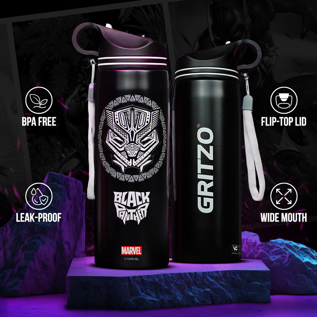 5 - Gritzo Black Panther Sipper,  Black  700 ml