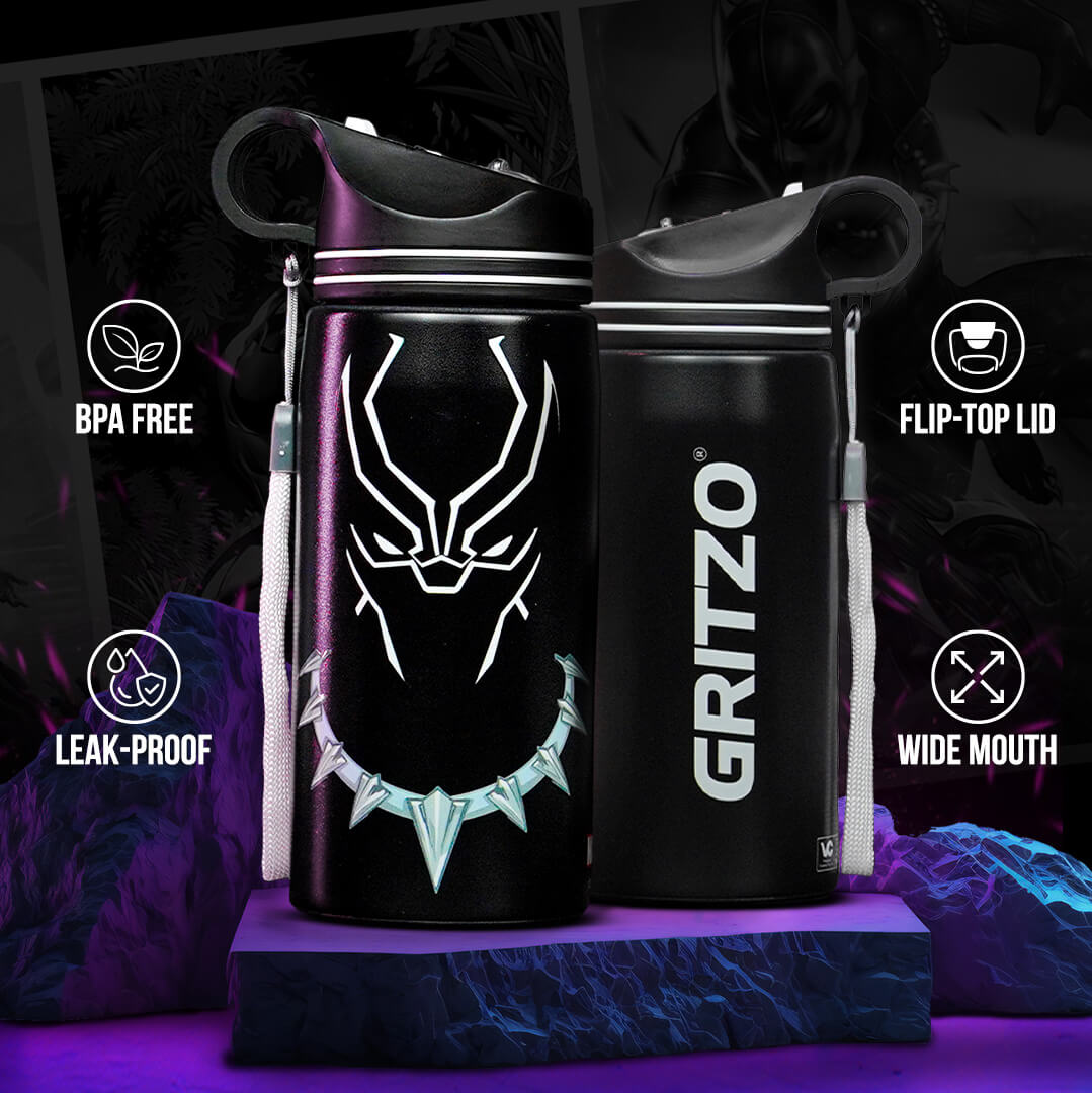 5 - Gritzo Black Panther Sipper,  Black  500 ml