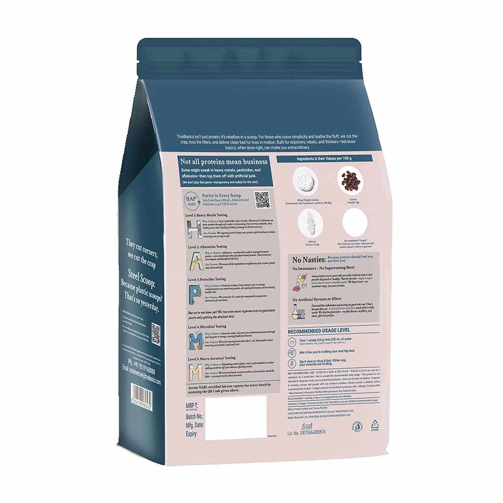 3 - TrueBasics Clean Whey Protein Powder (Isolate),  2.2 lb  Chocolate-SG 