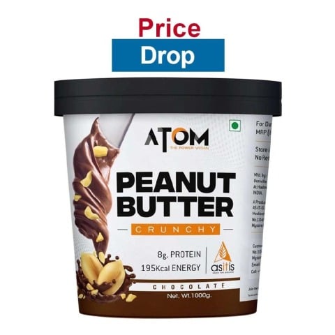 AS-IT-IS Nutrition ATOM Peanut Butter Crunchy,  1 kg  Chocolate 