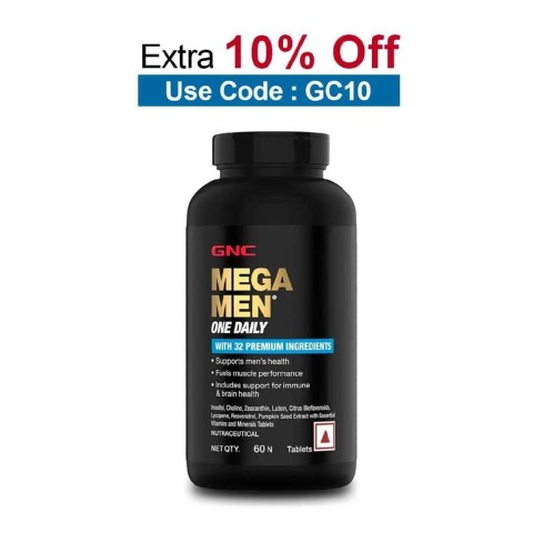 GNC Mega Men One Daily Multivitamin,  60 tablet(s)  Unflavoured 