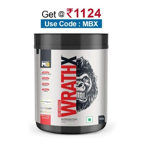 MuscleBlaze Pre Workout WrathX,  0.75 lb  Fruit Fury 