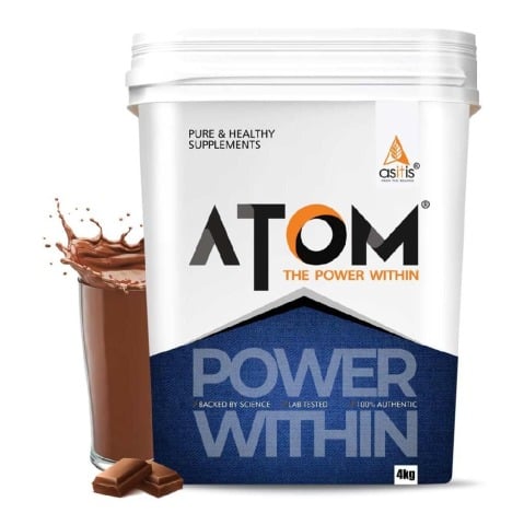1 - AS-IT-IS Nutrition ATOM PWR Mass Gainer,  8.8 lb  Double Rich Chocolate 