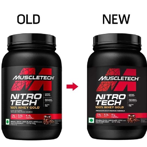 1 - MuscleTech Nitrotech 100% Whey Gold,  1.99 lb  Double Rich Chocolate - India 
