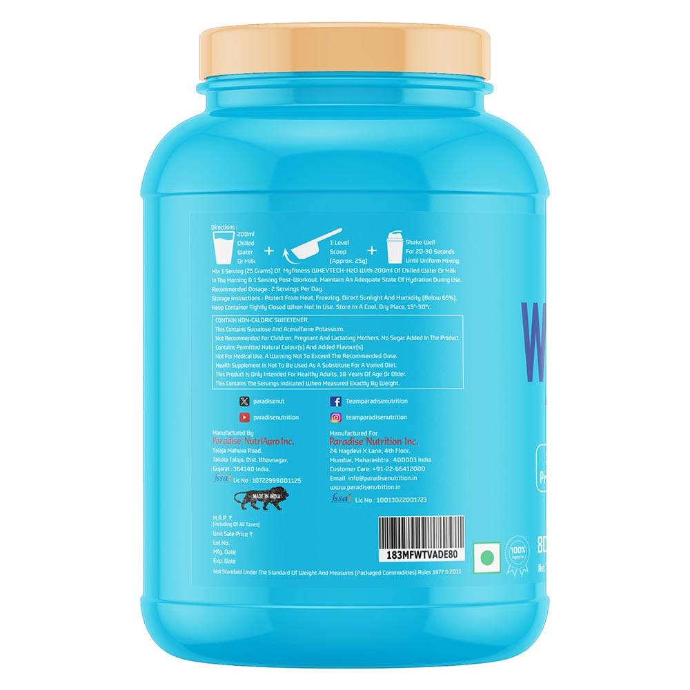 2 - Myfitness Wheytech-H2O,  4.4 lb  Vanilla Delight 