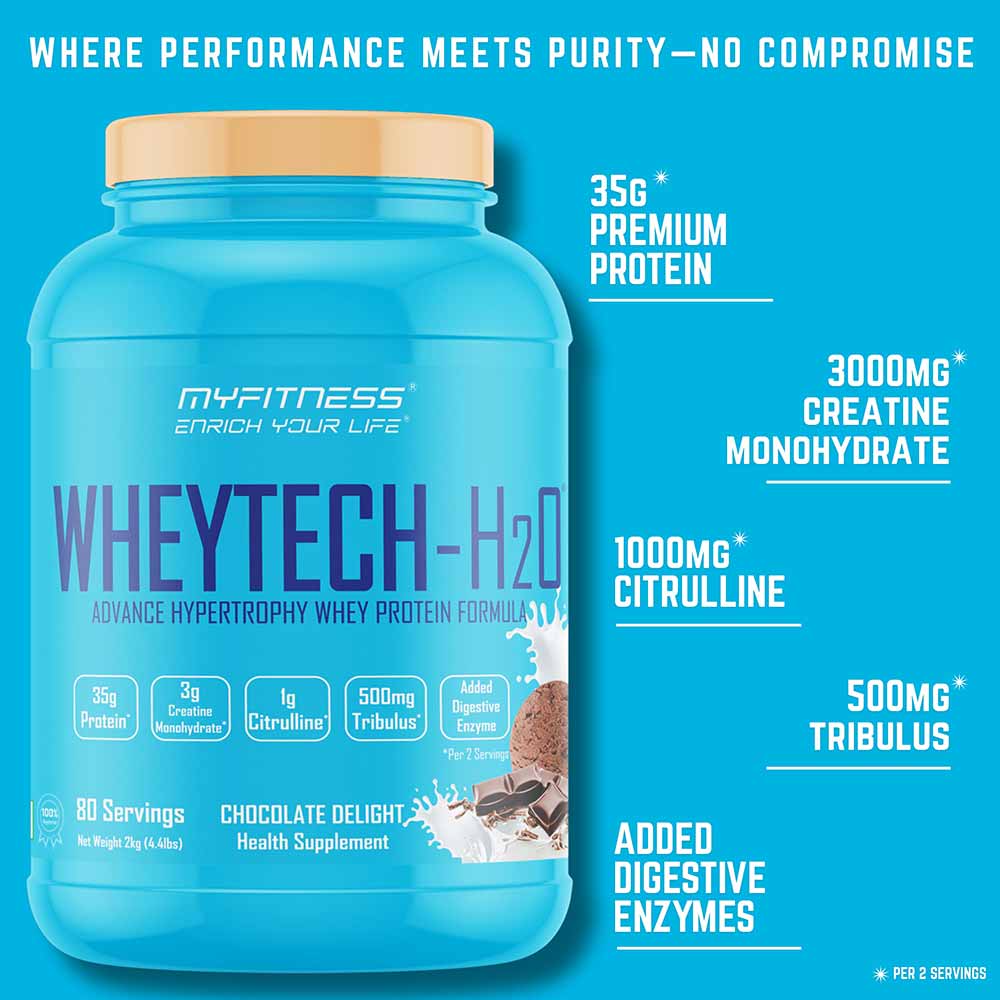 3 - Myfitness Wheytech-H2O,  4.4 lb  Chocolate Delight 