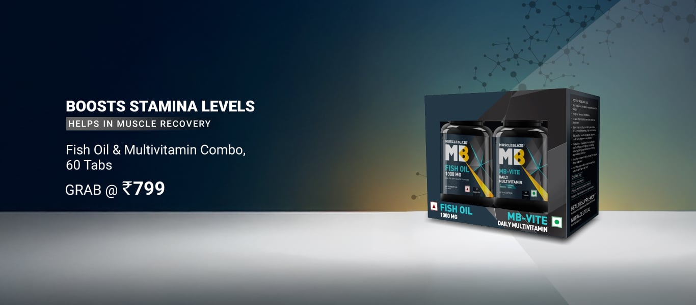 MuscleBlaze Fish Oil 1000mg & MB-Vite Multivitamin Combo @ 799