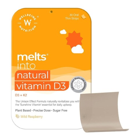1 - Wellbeing Nutrition Melts Natural Vitamin D3+K2, 30 Piece(s)/Pack Wild Raspberry