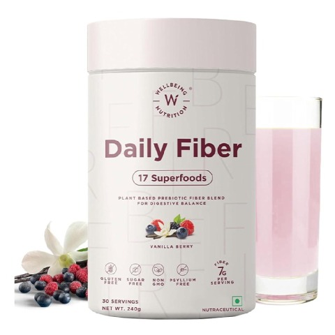 1 - Wellbeing Nutrition Daily Fiber,  240 g  Vanilla Berry 