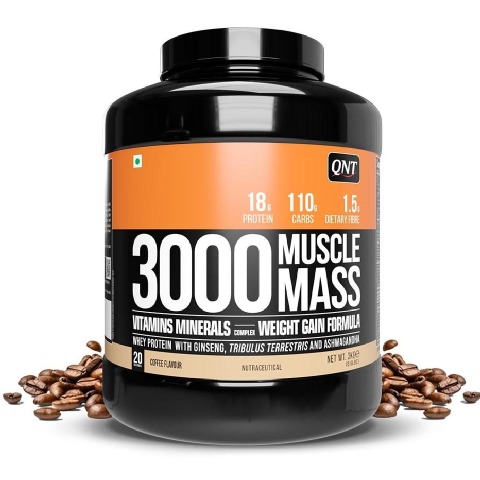3 - QNT Muscle Mass 3000,  6.6 lb  Coffee 