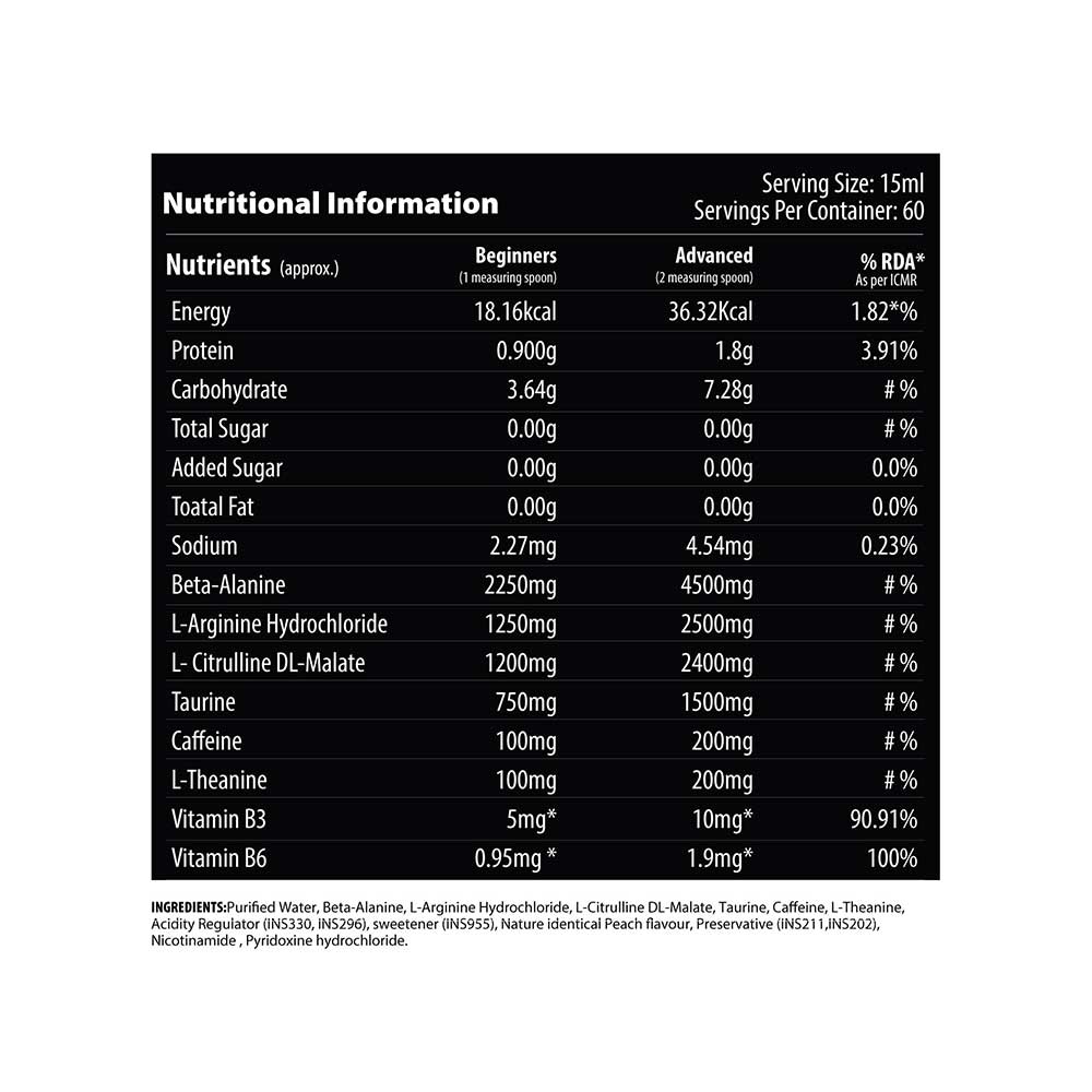 3 - QNT Pump Extra Concentrated Liquid Pre- Workout,  900 ml  Peach 
