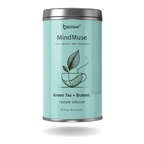 1 - BIOSAP MindMuse,  Green Tea + Brahmi  25 Stick(s) 
