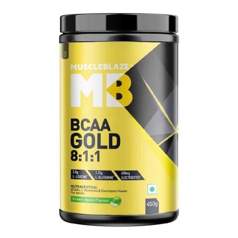 2 - MuscleBlaze BCAA Gold 8:1:1, 0.99 lb 30 Servings Green Apple