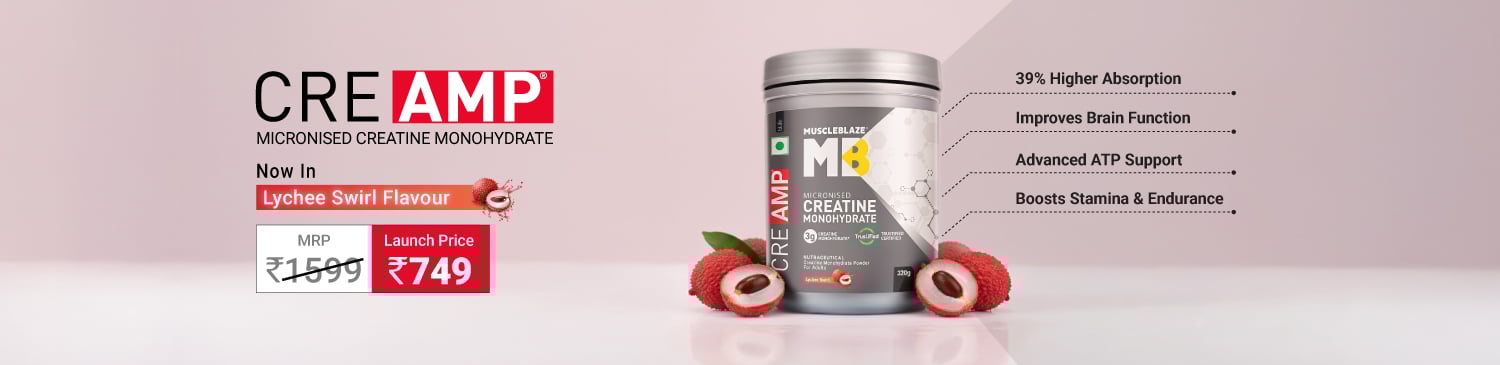 Creatine Monohydrate CreAMP, Lychee Swirl 0.71 lb Launch