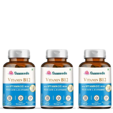 1 - Vaamveda Vitamin B12,  60 tablet(s)  Methylcobalamin Methyl Supplements (Pack of 3) 