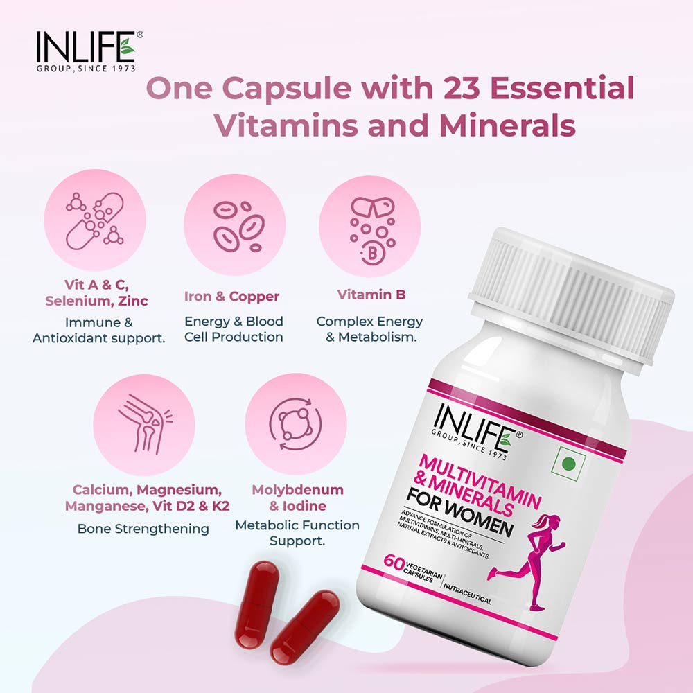 5 - INLIFE Multivitamins & Minerals Women,  60 capsules  Unflavoured 
