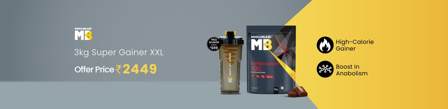 Super Gainer XXL 3kg Range | Offer price - 2449 with Free Shaker
