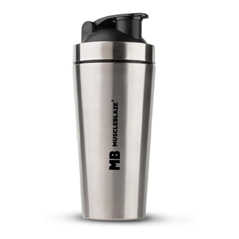 2 - MuscleBlaze Gym Steel Shaker,  Silver  700 ml 