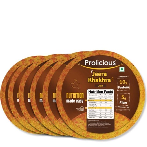 8 - Prolicious Khakhra, Jeera (Pack of 6) 170 g