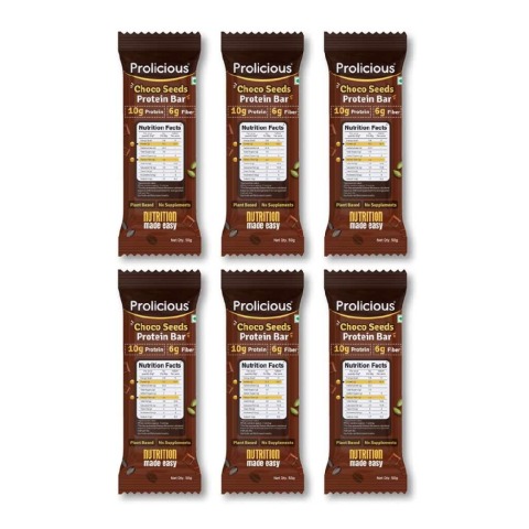 1 - Prolicious Protein Bar,  6 bar(s)  Choco Seeds 